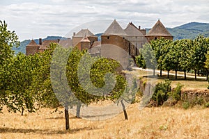 View to the medieval castle in Berze Berze-la-Ville