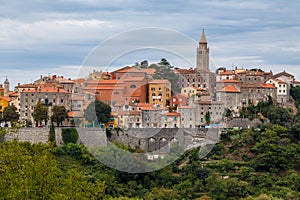 View to medieval Labin town on Istria peninsula