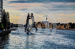 View to Molecular men sculpture, Berlin Germany