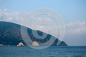 View to the mountain Ayu-Dag Sleeping bear on Black sea in Crimea