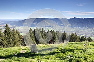 View to mountains at autumn morning