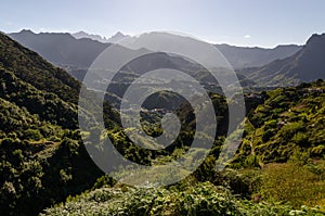 View to mountains from Vereda do Larano trail, Madeira, Portugal photo