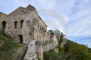 Nekresi Monastery complex located on top of a hill overlooking the Alazani valley in the Kakheti region of Georgia photo