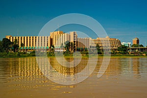 View to Niger river and Niamey city, Hotel Gaweye, Niamey Niger