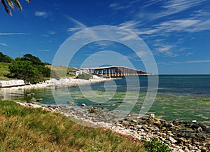 View To Old Bahia Honda Bridge, Part Of The Florida Keys Overseas Heritage Trails, From West Summerland Key