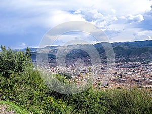 View to old incan city of Cuzco