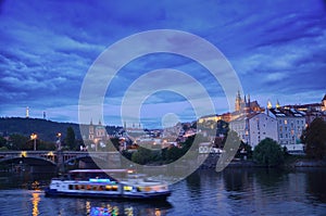 View to old Prague bridge, Czech Republic