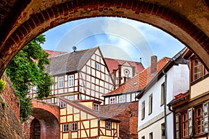 View to the old town of the Hanseatic city of TangermÃ¼nde