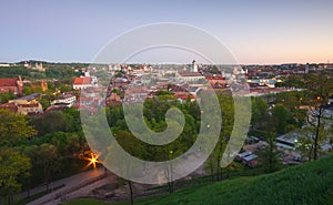 View to old Vilnius from Gediminas castle