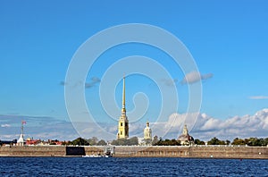 View to Peter-Pavel`s Fortress in Saint-Petersburg
