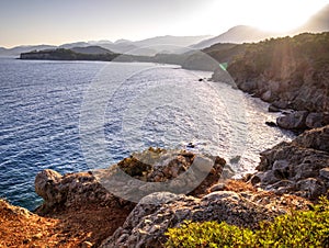 View to Phaselis bay - Ã‡amyuva, Kemer, coast and beaches of Turkey