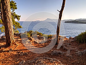 View to Phaselis - Ã‡amyuva, Kemer, coast and beaches of Turkey