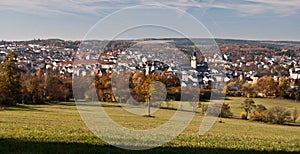 View to Plauen city durng nice autumn day