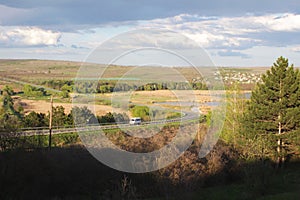 View to Poltava road in the Suruceni lake area