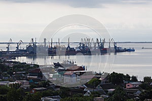 View to the port of Berdyansk