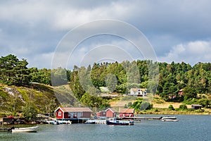 View to the port of Slussen in Sweden photo