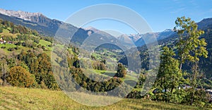 View to prattigau landscape, canton grisons