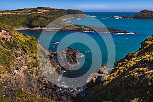 View to the rocks of the Ancud bay