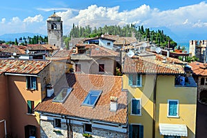 View to the Roofs of Sirmione and from Scaliger castle