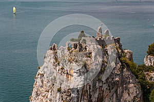 View to the ruins of the old castle of Duino