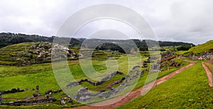 View to Sacsayhuaman UNESCO World Heritage site, Cusco, Peru