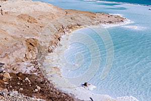 View to the Salty Surface of the Lake Assal, Djibouti