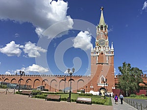 View to Savior Tower from inside Kremlin, Moscow