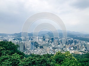 View to Seoul city from above