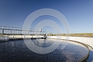 View to sewage treatment plant - water recycling.