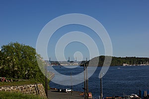 View to the shipping port of Oslo in Norway