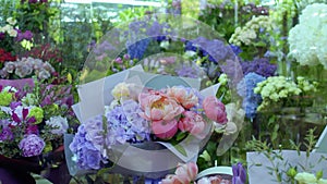 View to the sideboard of a flower shop