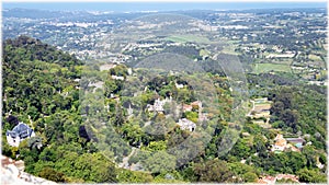 A view to Sintra, Portugal from the walls of Moorish Castle.