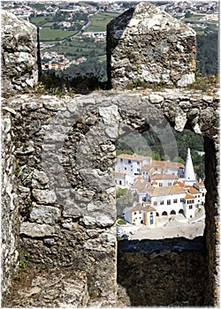 A view to Sintra, Portugal from the walls of Moorish Castle.