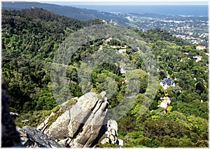 A view to Sintra, Portugal from the walls of Moorish Castle.