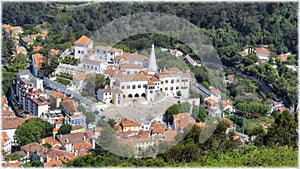 A view to Sintra, Portugal from the walls of Moorish Castle.