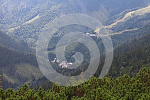 Výhled na lyžařská střediska Srdiecko a Kosodrevina, Nízké Tatry