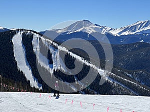 View to the ski trails in the Colorado Mountains