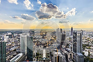 View to skyline of Frankfurt from Maintower photo
