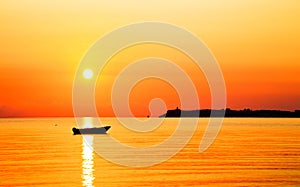 View to Sozopol peninsula at sunrise, Bulgaria