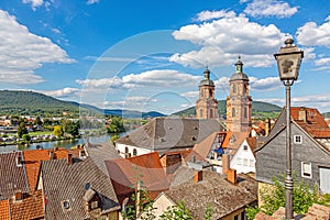 View to St. Jacobus church in the medieval German city of Miltenberg during daytime