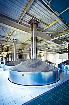 View to steel fermentation vat