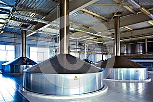 View to steel fermentation vats photo