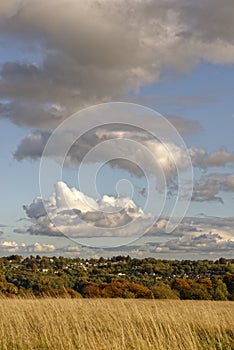 View to Stroud, Gloucestershire, England. cotswold cloudscape