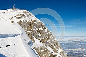 View to the summit of the Pilatus mountain in Luzern, Switzerland.