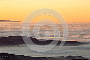 view to sunrise with inversion