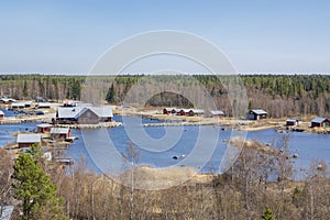 View to The Svedjehamn harbour from the Saltkaret Viewing Tower, Mustasaari, Korsholm, Finland