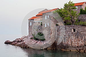 View to Sveti Stefan island, Budva, Montenegro