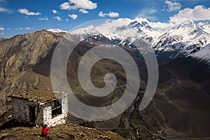 View to Thorong La Pass, Himalayas, Nepal