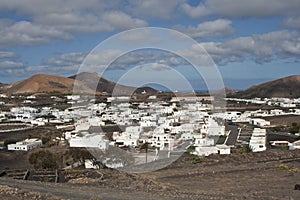 View to Uga, rural village in Lanzarote