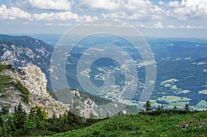 View to valley from Rax mountains